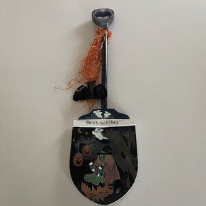 Halloween Shovel Wooden Painted Folk Art Decor Best Witches Ghosts Pumpkin Bat
